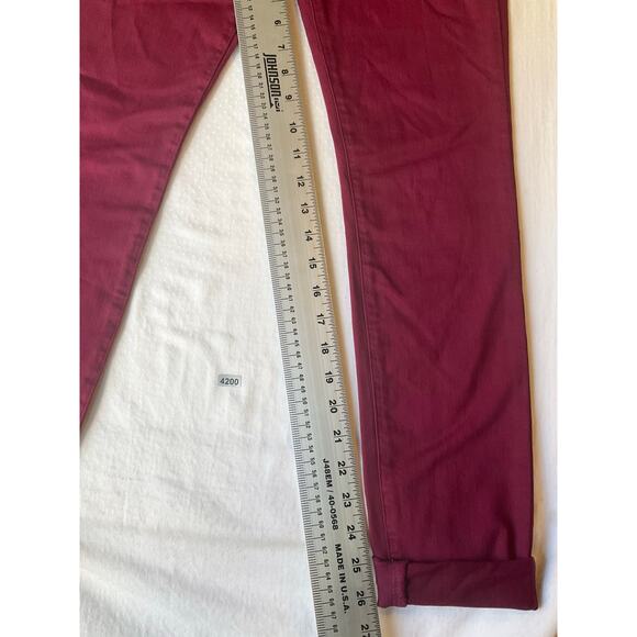 J Brand Women Skinny Jeans 602 Size 28 Deep Plum Red Mid-Rise Stretch Boot Cut - Picture 4 of 12
